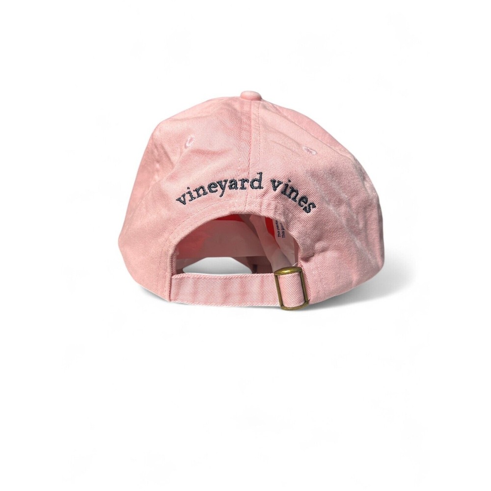 Vineyard Vines Shep & Ian Women Pink Gray Embroidered Slideback Cotton Hat Cap - Picture 2 of 8